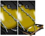 Cornhole Game Board Vinyl Skin Wrap Kit - Premium Laminated - Barbwire Heart Yellow fits 24x48 game boards (GAMEBOARDS NOT INCLUDED)