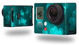 Bokeh Hearts Neon Teal - Decal Style Skin fits GoPro Hero 3+ Camera (GOPRO NOT INCLUDED)