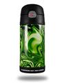 Skin Decal Wrap compatible with Thermos Funtainer 12oz Bottle Liquid Metal Chrome Neon Green (BOTTLE NOT INCLUDED)