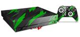 Skin Wrap for XBOX One X Console and Controller Jagged Camo Green