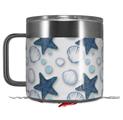 Skin Decal Wrap for Yeti Coffee Mug 14oz Starfish and Sea Shells White - 14 oz CUP NOT INCLUDED by WraptorSkinz