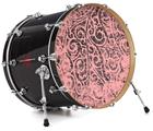 Vinyl Decal Skin Wrap for 22" Bass Kick Drum Head Folder Doodles Pink - DRUM HEAD NOT INCLUDED