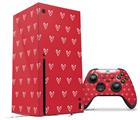 WraptorSkinz Skin Wrap compatible with the 2020 XBOX Series X Console and Controller Hearts Red On White (XBOX NOT INCLUDED)