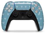 WraptorSkinz Skin Wrap compatible with the Sony PS5 DualSense Controller Hearts Blue On White (CONTROLLER NOT INCLUDED)