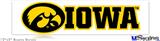 12x3 Bumper Sticker (Permanent) - Iowa Hawkeyes Tigerhawk Oval 03 Black and Gold Horizontal