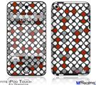 iPod Touch 4G Decal Style Vinyl Skin - Locknodes 05 Red Dark