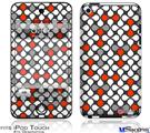 iPod Touch 4G Decal Style Vinyl Skin - Locknodes 05 Red