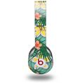 WraptorSkinz Skin Decal Wrap compatible with Beats Solo HD (Original) Beach Flowers 02 Seafoam Green (HEADPHONES NOT INCLUDED)