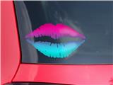 Lips Decal 9x5.5 Smooth Fades Neon Teal Hot Pink