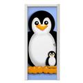 Penguins on Blue Door Skin (fits doors up to 34x84 inches)
