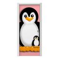 Penguins on Pink Door Skin (fits doors up to 34x84 inches)