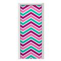 Zig Zag Teal Pink Purple Door Skin (fits doors up to 34x84 inches)