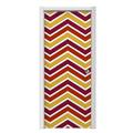 Zig Zag Yellow Burgundy Orange Door Skin (fits doors up to 34x84 inches)