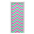 Zig Zag Teal Green and Pink Door Skin (fits doors up to 34x84 inches)