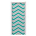 Zig Zag Teal and Gray Door Skin (fits doors up to 34x84 inches)