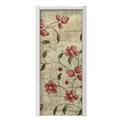 Flowers and Berries Red Door Skin (fits doors up to 34x84 inches)