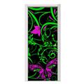 Twisted Garden Green and Hot Pink Door Skin (fits doors up to 34x84 inches)