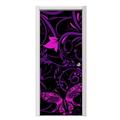 Twisted Garden Purple and Hot Pink Door Skin (fits doors up to 34x84 inches)