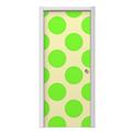 Kearas Polka Dots Lime On Cream Door Skin (fits doors up to 34x84 inches)