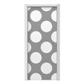 Kearas Polka Dots Whtie On Gray Door Skin (fits doors up to 34x84 inches)