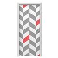 Chevrons Gray And Coral Door Skin (fits doors up to 34x84 inches)