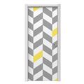 Chevrons Gray And Yellow Door Skin (fits doors up to 34x84 inches)