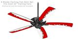 Ripped Colors Red White - Ceiling Fan Skin Kit fits most 52 inch fans (FAN and BLADES SOLD SEPARATELY)