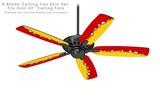 Ripped Colors Red Yellow - Ceiling Fan Skin Kit fits most 52 inch fans (FAN and BLADES SOLD SEPARATELY)