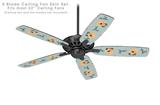 Poppy Orange Light Blue - Ceiling Fan Skin Kit fits most 52 inch fans (FAN and BLADES SOLD SEPARATELY)