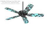 WraptorCamo Old School Camouflage Camo Neon Teal - Ceiling Fan Skin Kit fits most 52 inch fans (FAN and BLADES SOLD SEPARATELY)