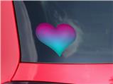 Smooth Fades Neon Teal Hot Pink - I Heart Love Car Window Decal 6.5 x 5.5 inches